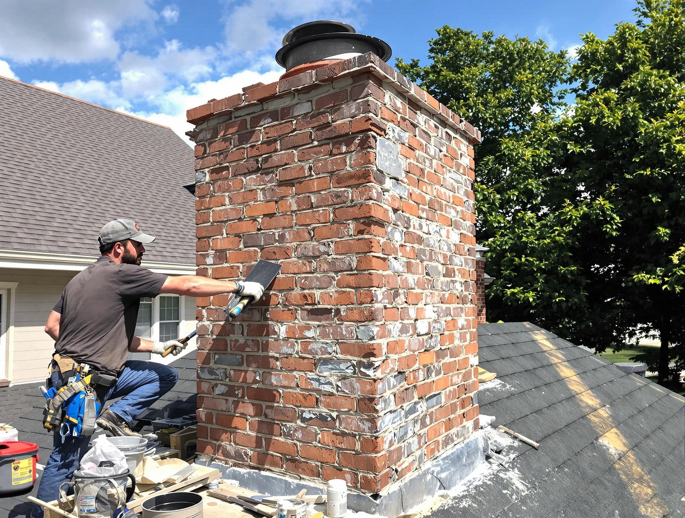 Completed chimney rebuild by Chartiers Chimney Sweep in Chartiers, PA