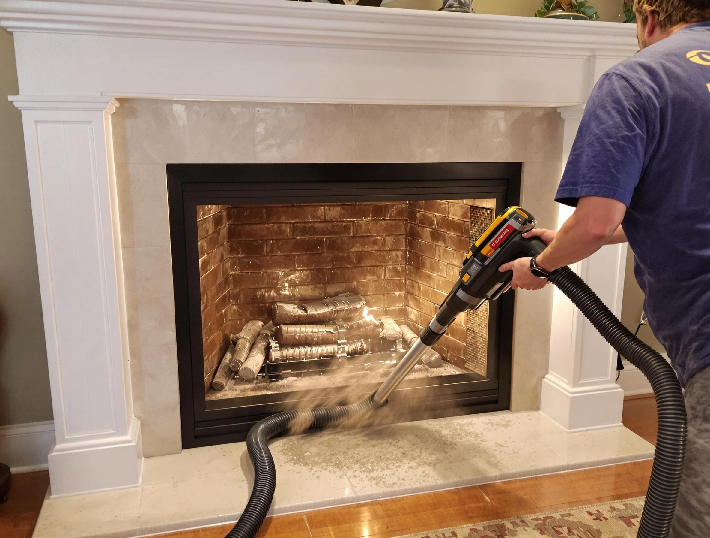 Fireplace cleaning performed by Chartiers Chimney Sweep in Chartiers, PA