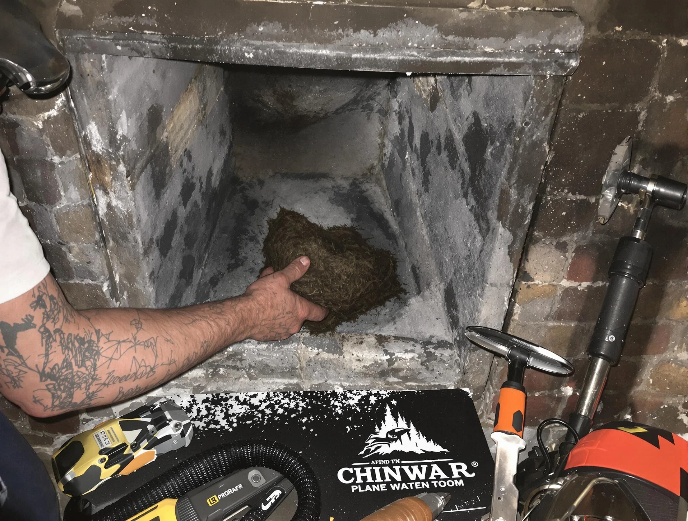 Chartiers Chimney Sweep safely removing debris and screening chimney in Chartiers, PA
