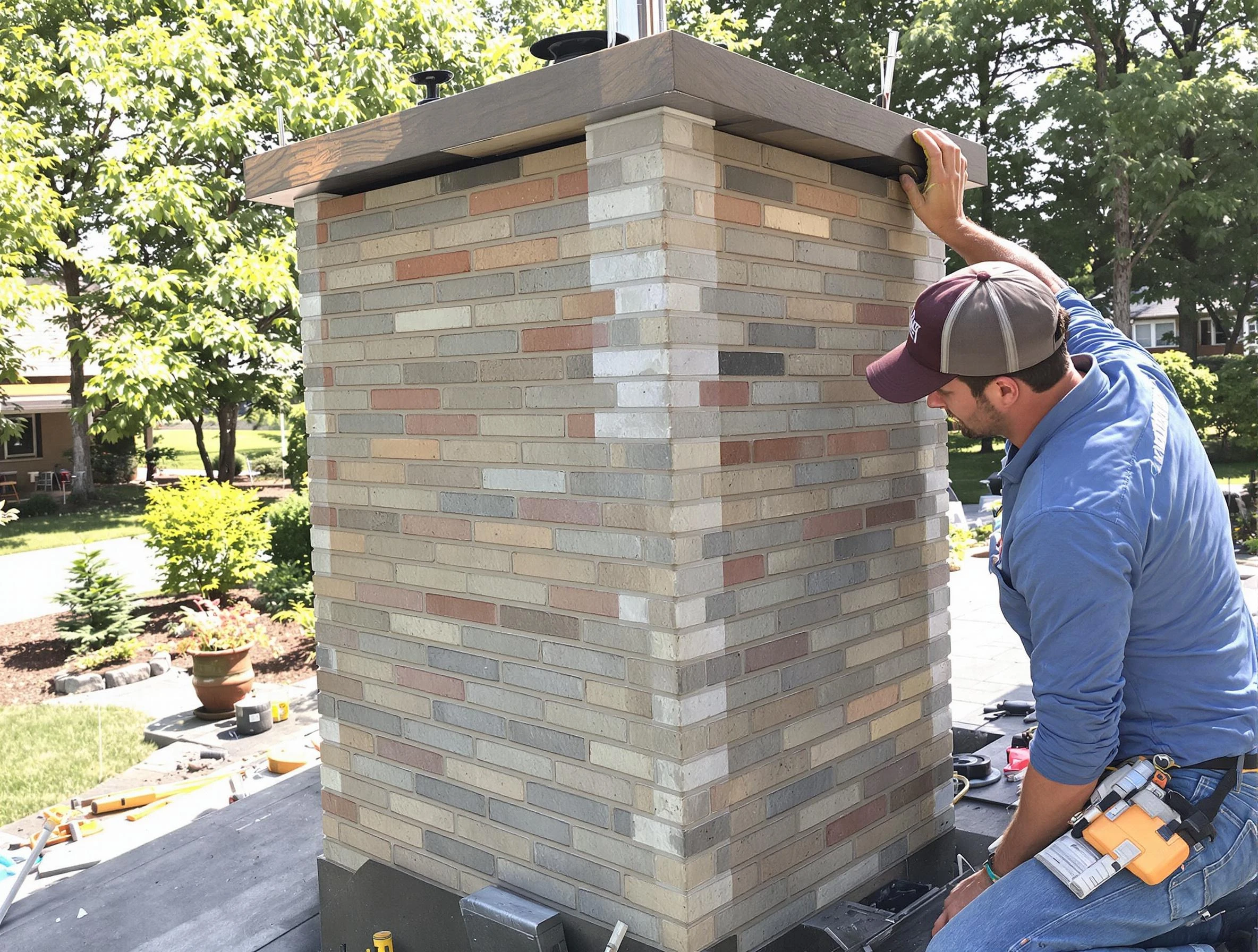 Chartiers Chimney Sweep completing a modern chimney remodel in Chartiers, PA