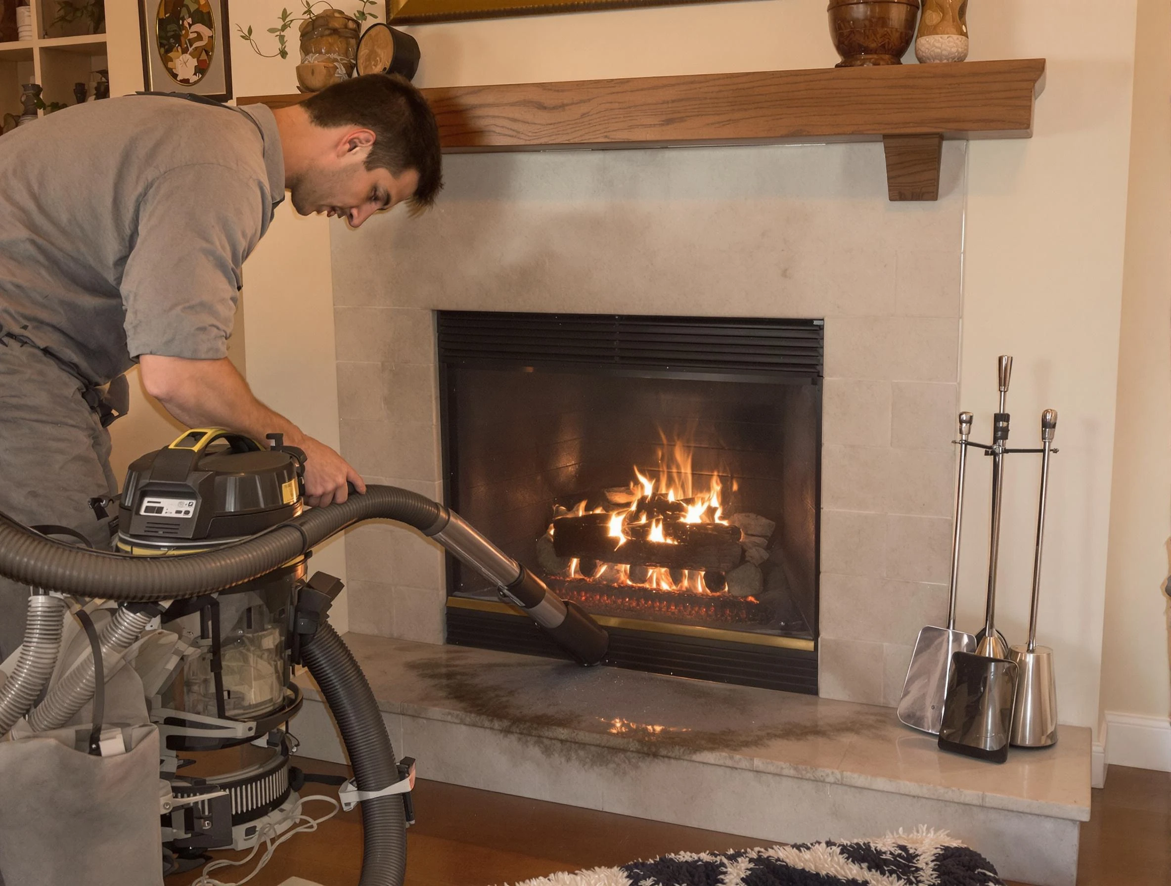 Routine fireplace upkeep by Chartiers Chimney Sweep in Chartiers, PA