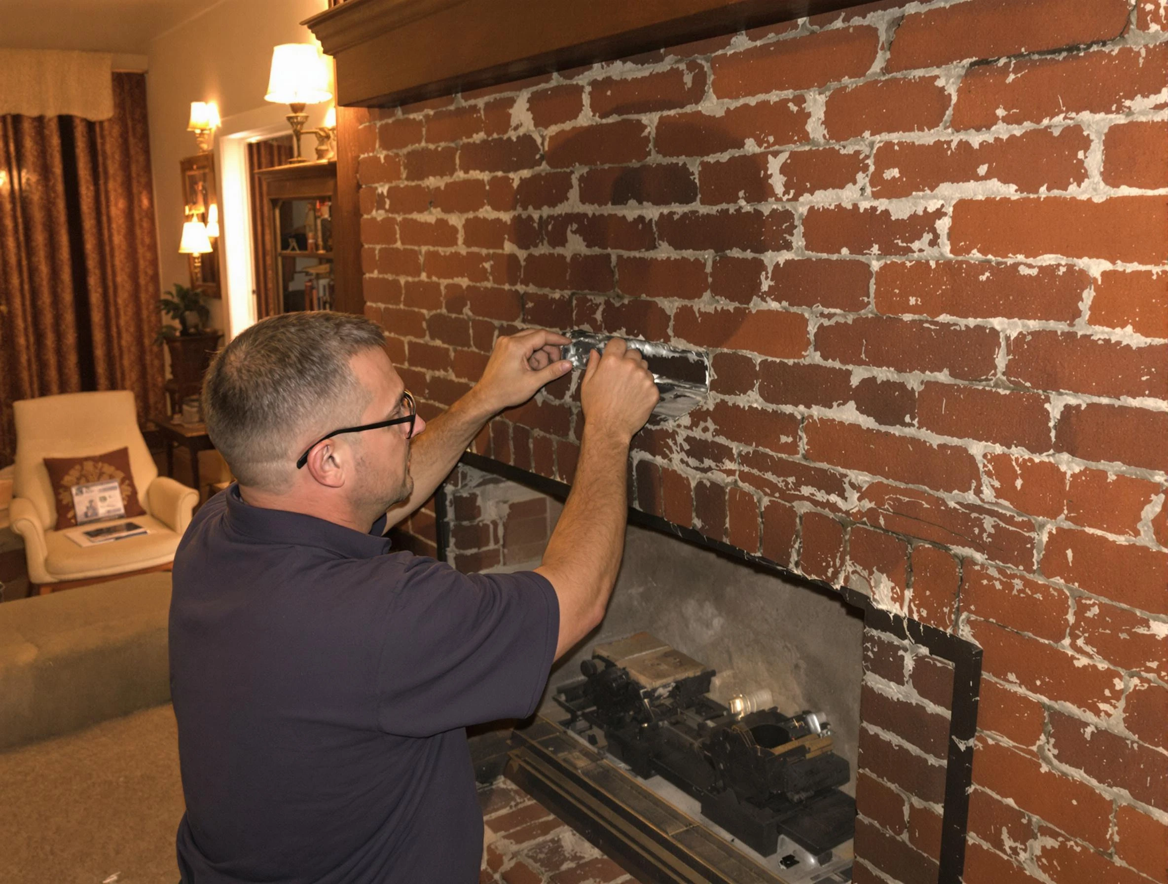 Chartiers Chimney Sweep expert fixing a fireplace in Chartiers, PA