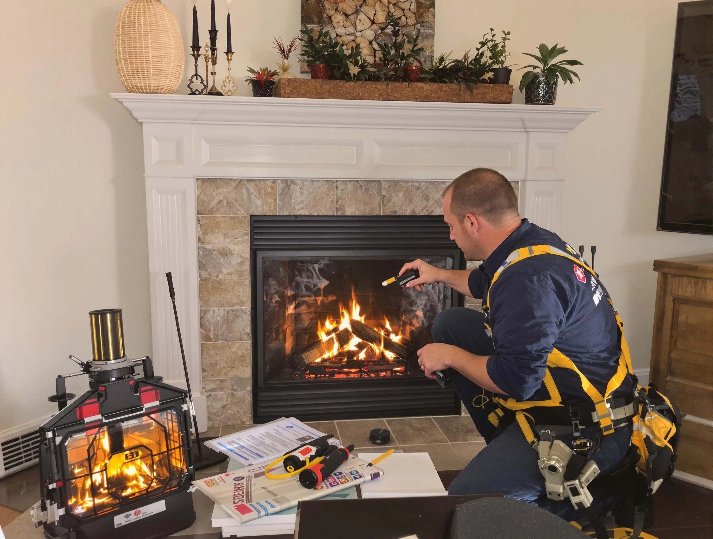 Safety-focused fireplace inspection by Chartiers Chimney Sweep in Chartiers, PA